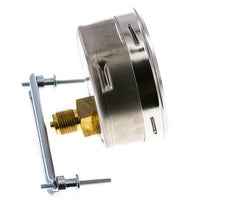 0...4 Bar (0..58 psi) Paneelmontage Manometer Staal/Brons 100 mm Klasse 1.0 (Beugel)