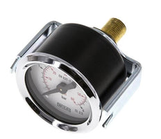 0...4 Bar (0..58 psi) Paneelmontage Manometer Staal/Brons 40 mm Klasse 2.5 (Beugel)