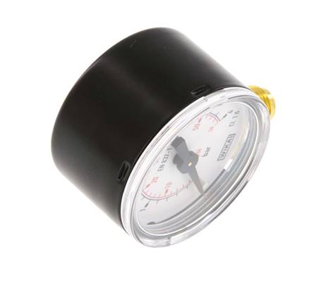 0..4 Bar (0..58 psi) Pressure Gauge Below Steel/Brass 40 mm Class 1.6