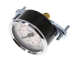 0...6 Bar (0..87 psi) Paneelmontage Manometer Staal/Brons 63 mm Klasse 2.5 (Beugel)