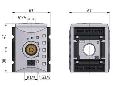 Verdeler G3/8x1/2x1/4 7250 l/min Futura 2