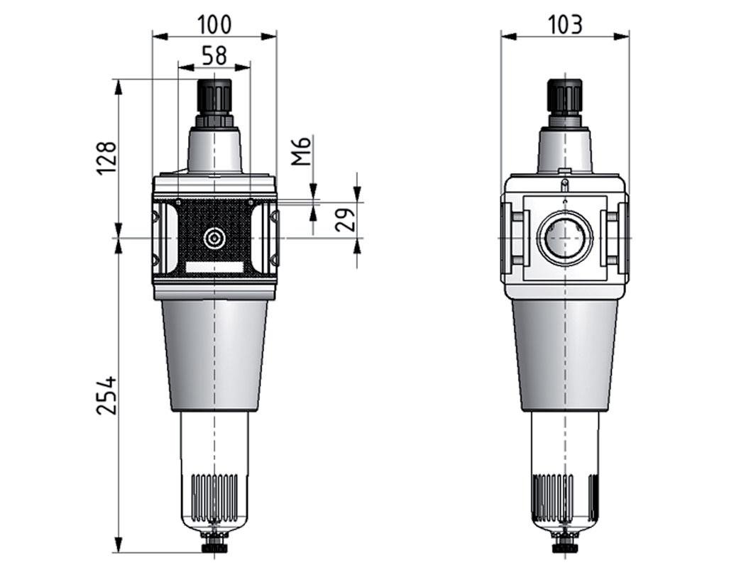 Filter-Regelaar G3/4'' 15000l/min 0.2-6.0bar/3-87psi Multifix 5
