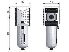 Filter 5microns G3/4'' 8000 l/min Auto (Closed Without Pressure) Polycarbonate Futura 4