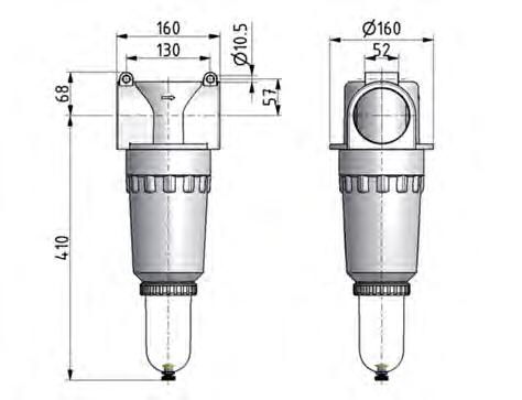 Filter 60microns G2 1/2'' 40000 l/min Semi-Auto Metal Standard 9