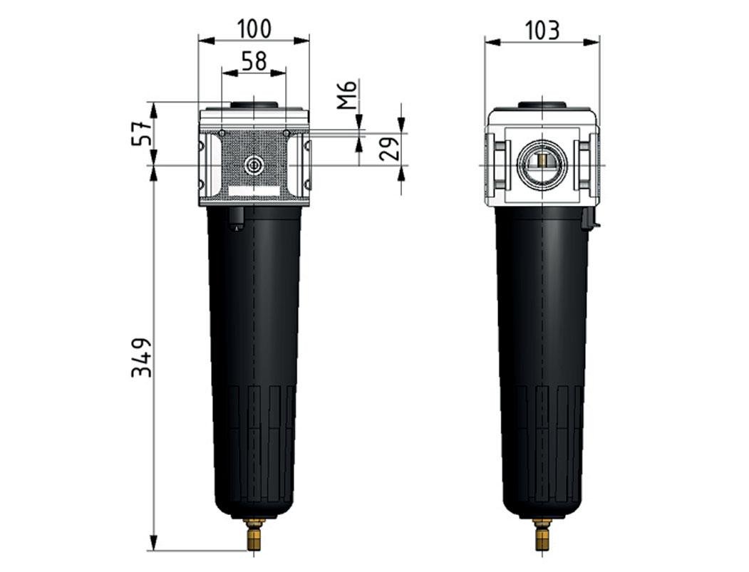 Microfilter 0.01micron G1'' 4200l/min Auto Metal Multifix 5