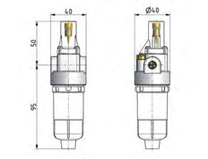 Smeermiddel G1/8'' Polycarbonaat Standaard 0