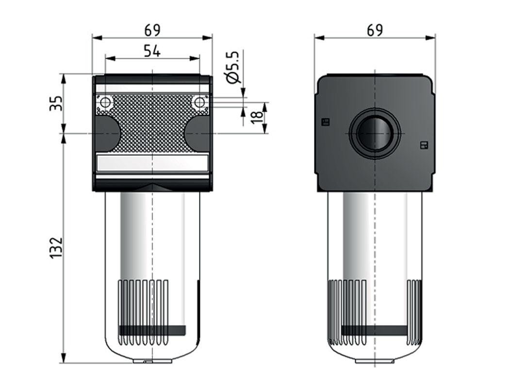 Filter 0.3micron G3/4'' 1500l/min Zonder Aftap Vacuüm Metaal Multifix 2