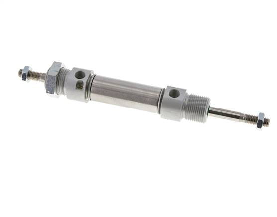 ISO 6432 Round Double Acting Cylinder 20-25mm - Magnetic - Damping - Male Threaded - Double Rod