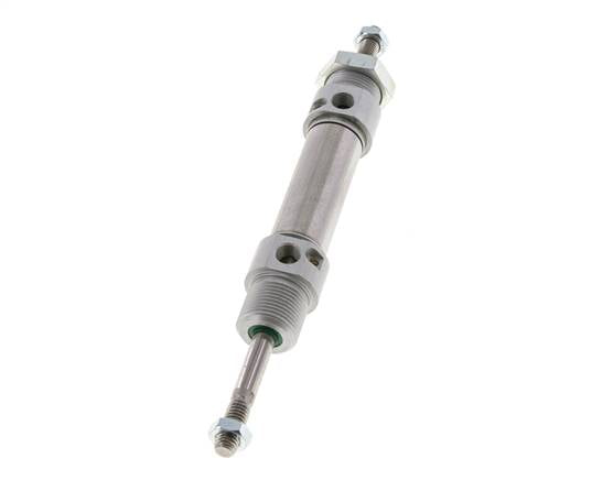 ISO 6432 Round Double Acting Cylinder 20-25mm - Magnetic - Damping - Male Threaded - Double Rod