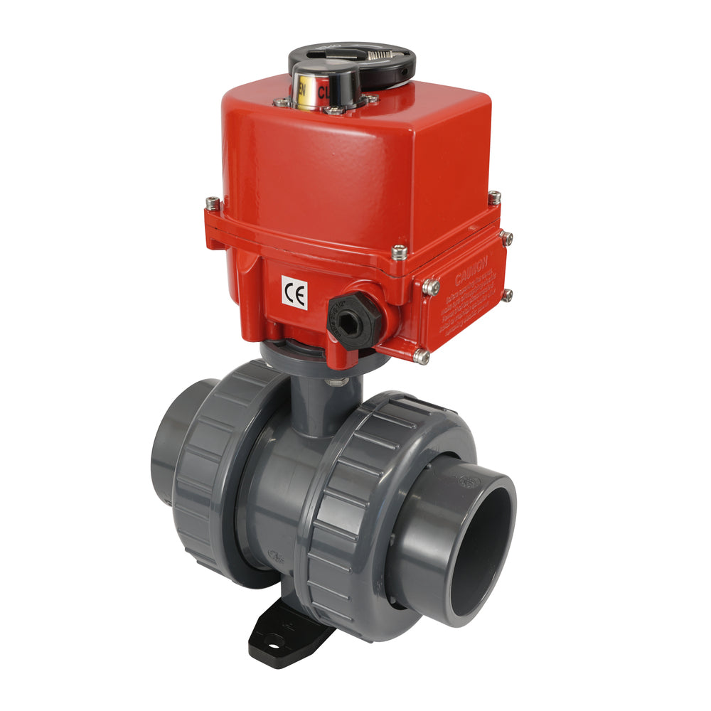 63 mm true union sockets 2-Way PVC Modulating Electric ball valve 24 V AC/DC (VDL)