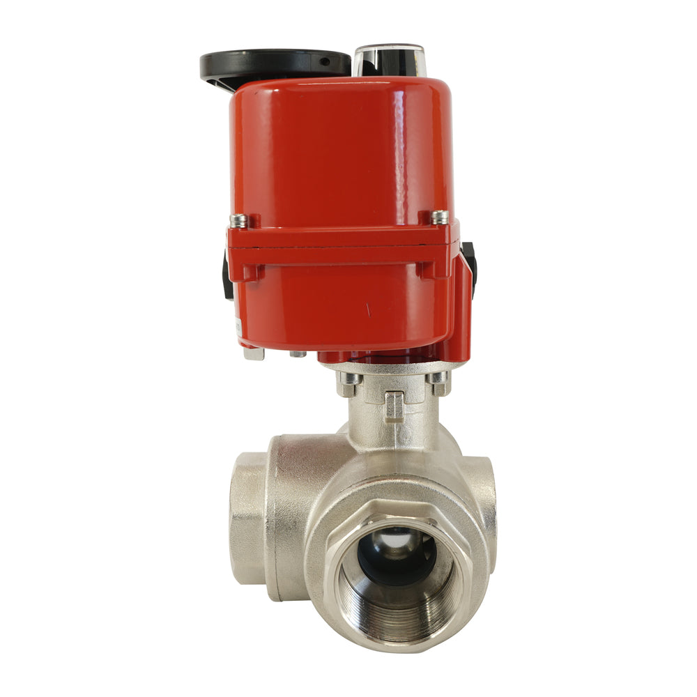 G 1 inch 3-Way Brass Modulating electric ball valve (T- bore) 24 V AC/DC