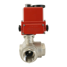 G 1/2 inch 3-Way Brass Modulating electric ball valve (T- bore) 24 V AC/DC