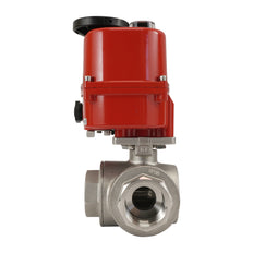 G 1/4 inch 3-Way stainless steel Modulating electric ball valve (L-port) 24 V AC/DC