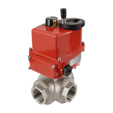 G 1/2 inch 3-Weg RVS Modulerende elektrische kogelkraan (L-poort) 24 V AC/DC