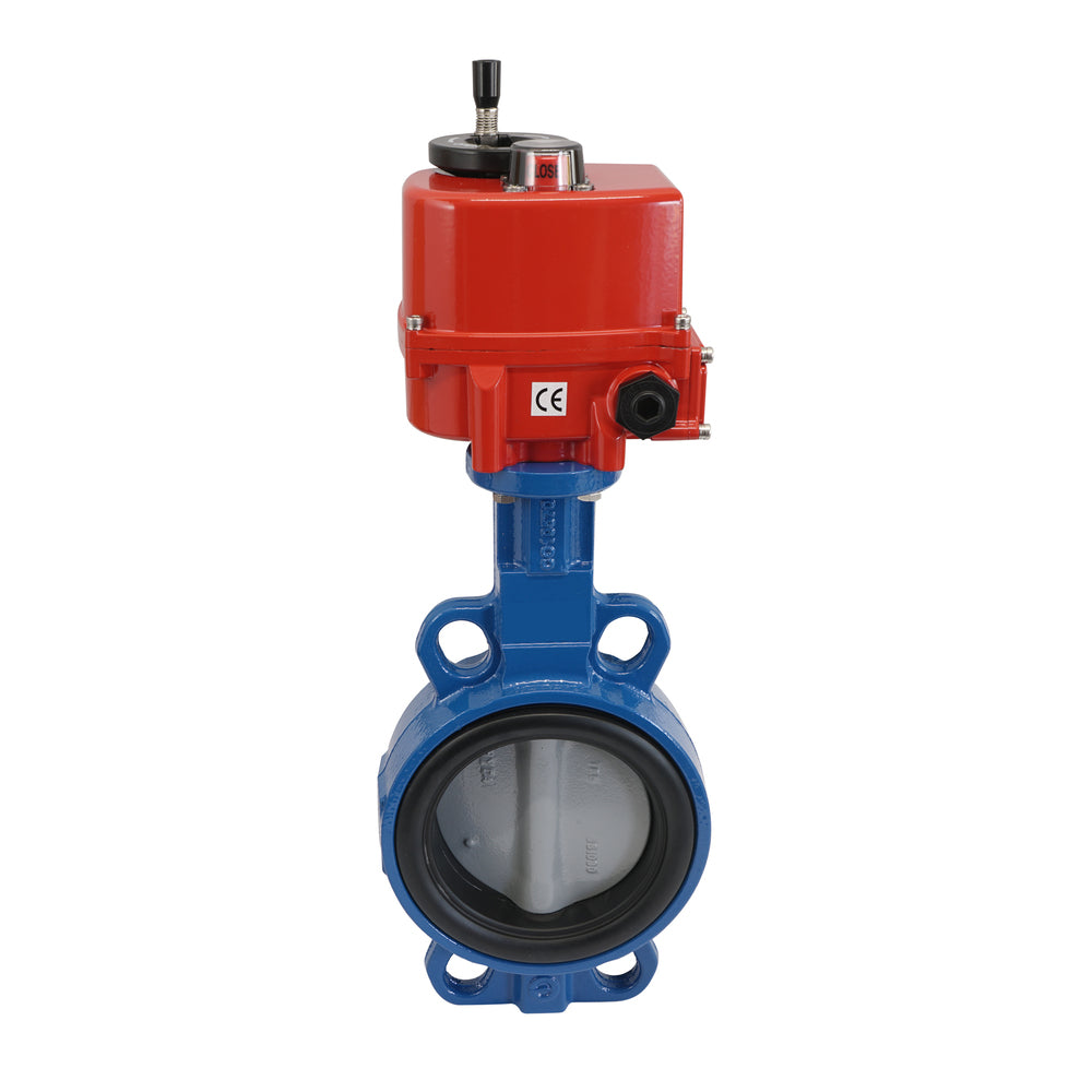 DN100 (4 inch) 100-240 V AC on/off Electric Cast Iron BAA Butterfly Valve Wafer EPDM