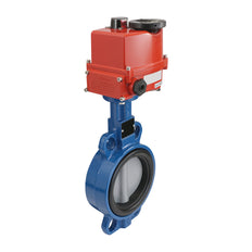 DN100 (4 inch) 24 V AC/DC aan/uit Elektrische Gietijzeren A-H Vlinderklep Wafer EPDM