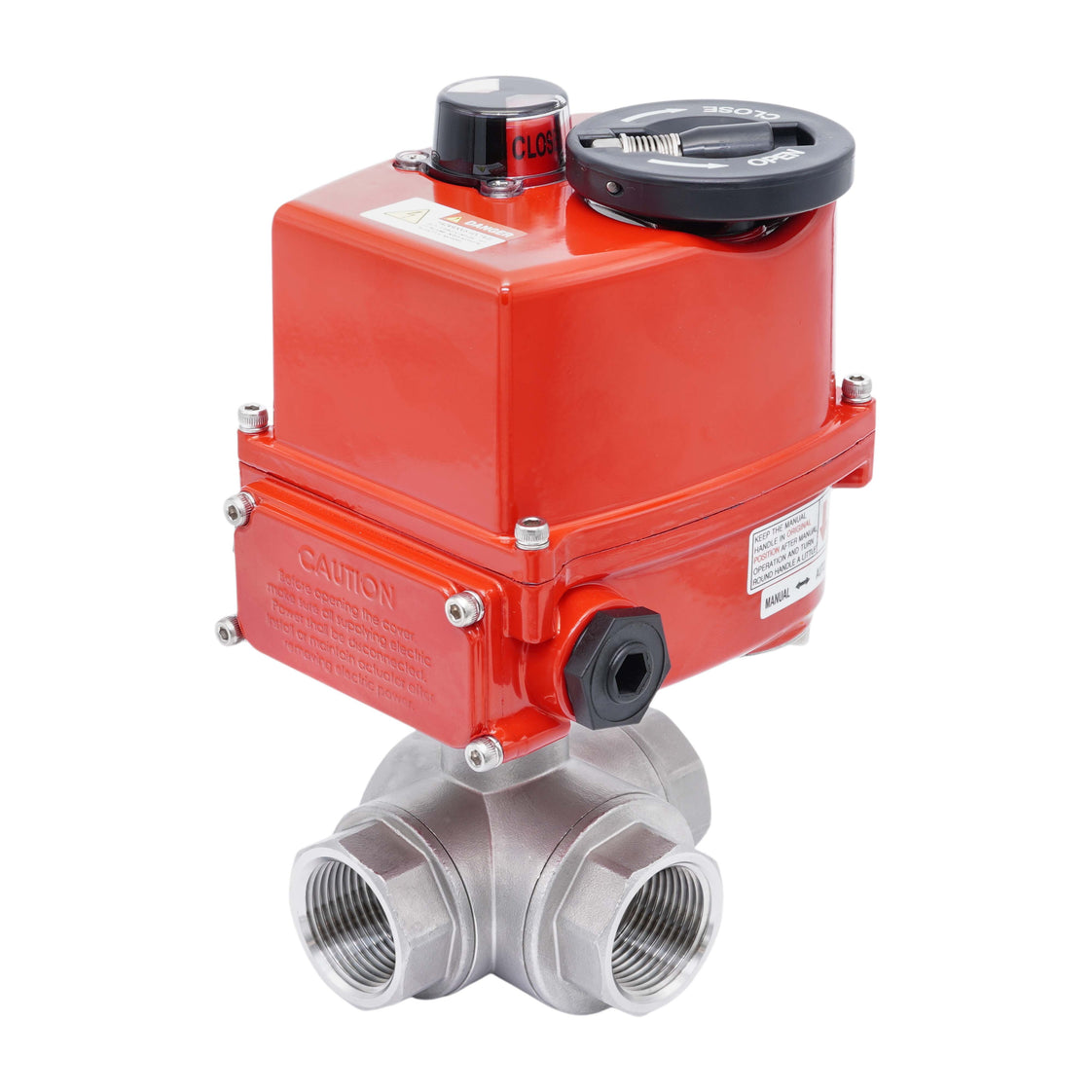Rp 1-1/2'' L-Port 3-Weg RVS Elektrische Kogelkraan 24 V AC/DC