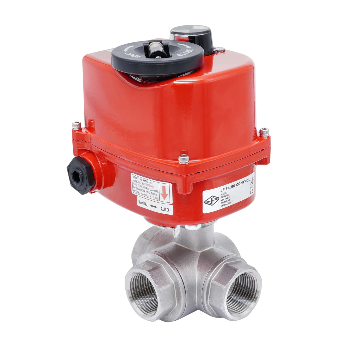 Rp 1-1/2'' L-Port 3-Weg RVS Elektrische Kogelkraan 24 V AC/DC