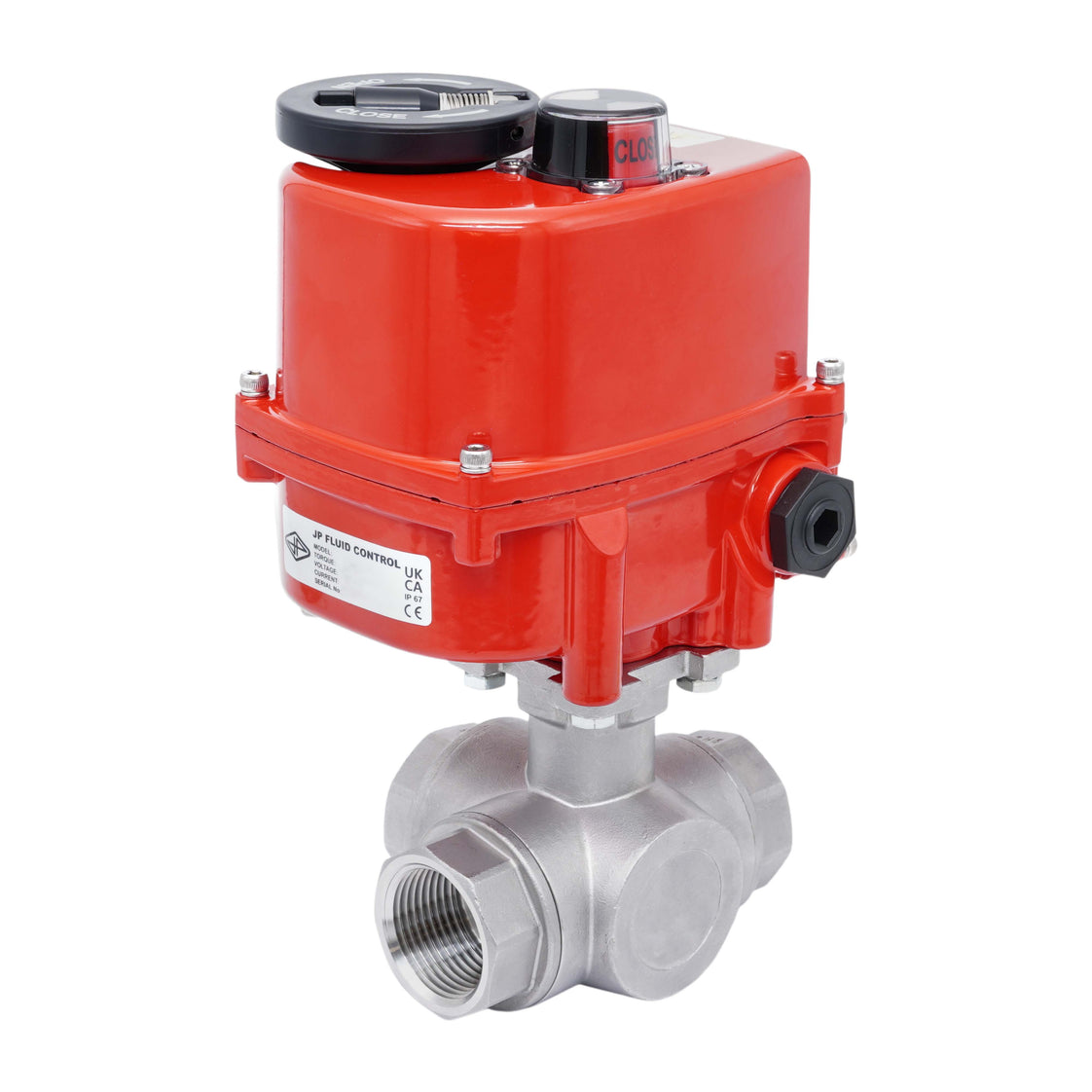 Rp 1-1/2'' L-Port 3-Weg RVS Elektrische Kogelkraan 24 V AC/DC