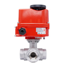 Rp 1-1/2'' L-Port 3-Weg RVS Elektrische Kogelkraan 24 V AC/DC