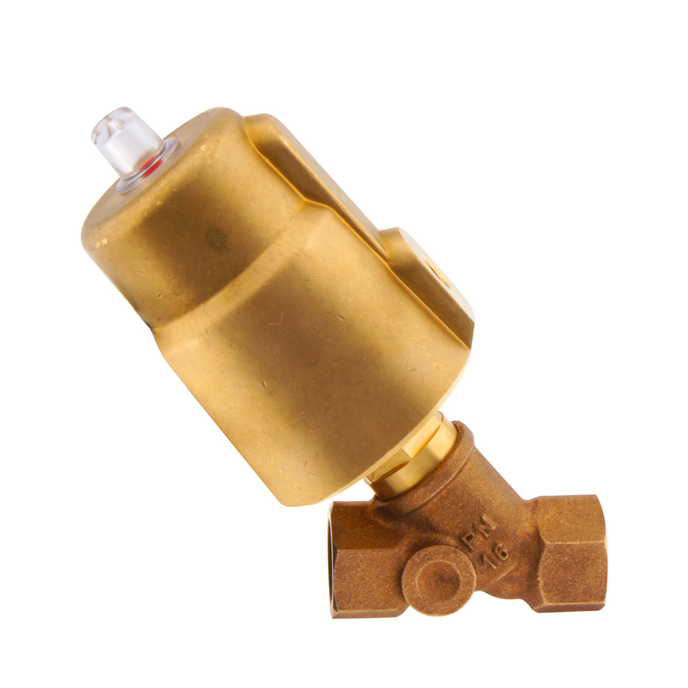 G3/4'' PTFE 16bar NC Angle Seat Valve Brass AL2