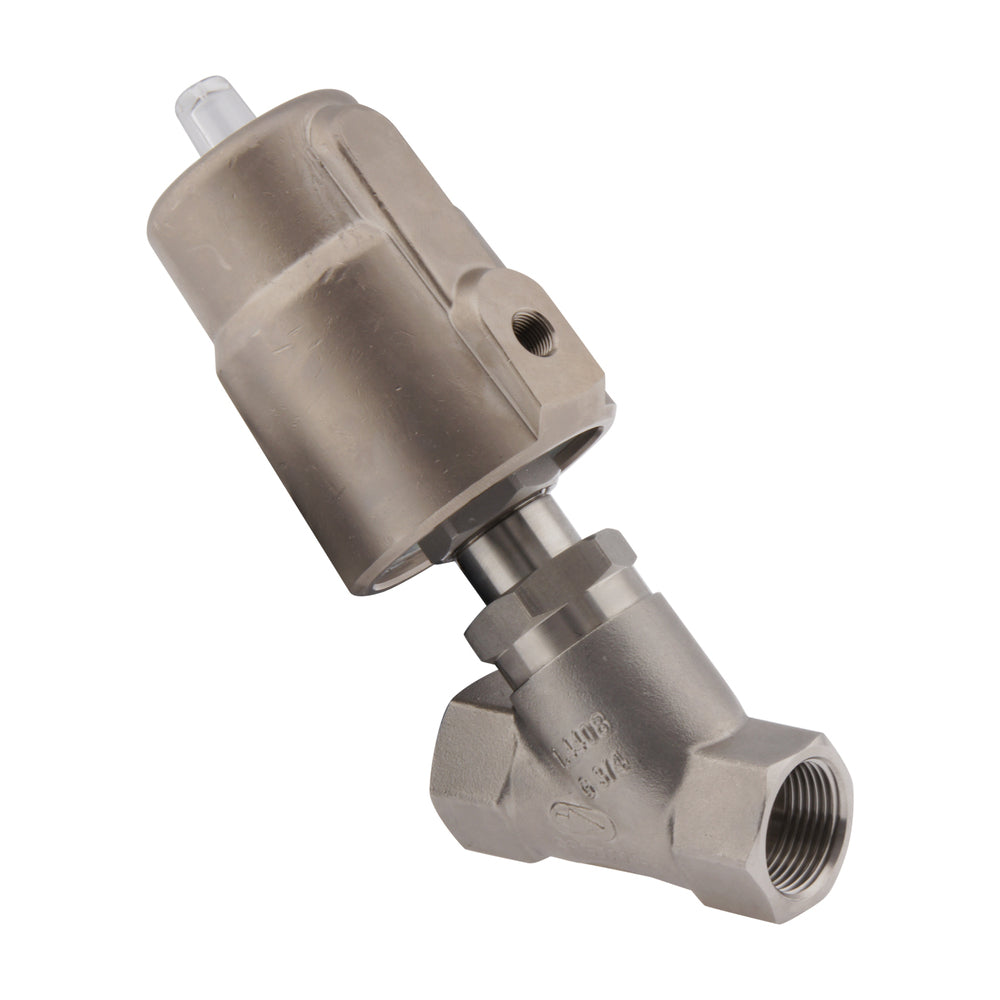 G1/2'' PTFE/FKM 15bar NO Pneu Vrijstroomafsluiter RVS/Ms AL2