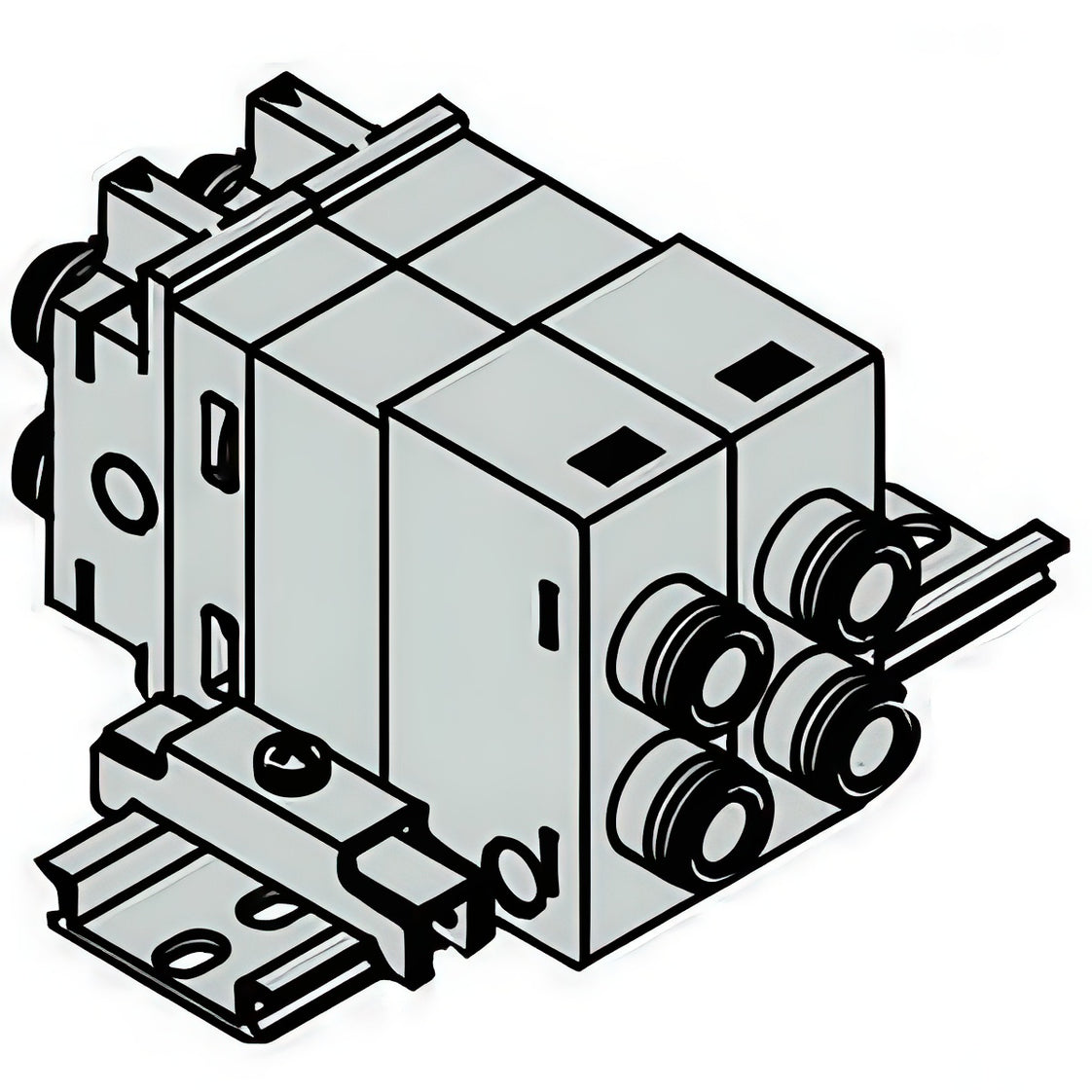 SMC Dubbele Controle Verdeelstuk Pneumatisch Ventiel 4mm Insteek - VQ1000-FPG-C4C4