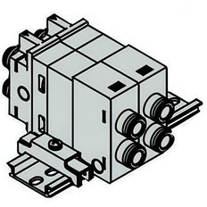 SMC Dubbele Controle Verdeelstuk Pneumatisch Ventiel 8mm Insteek - VQ2000-FPG-C8C8