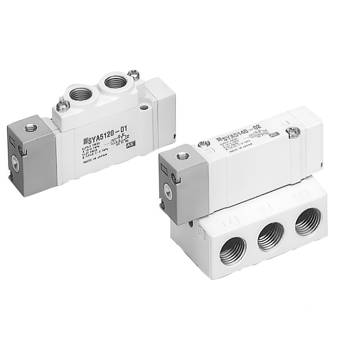 SMC 5/2-Weg In-Line Lucht Geïntegreerde Ventiel 6mm Insteek - SYA3120-C6