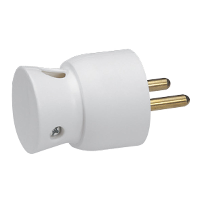 90 Graden Witte PVC Stekker 2P+PA 16A/250V - 050416 [25 stuks]