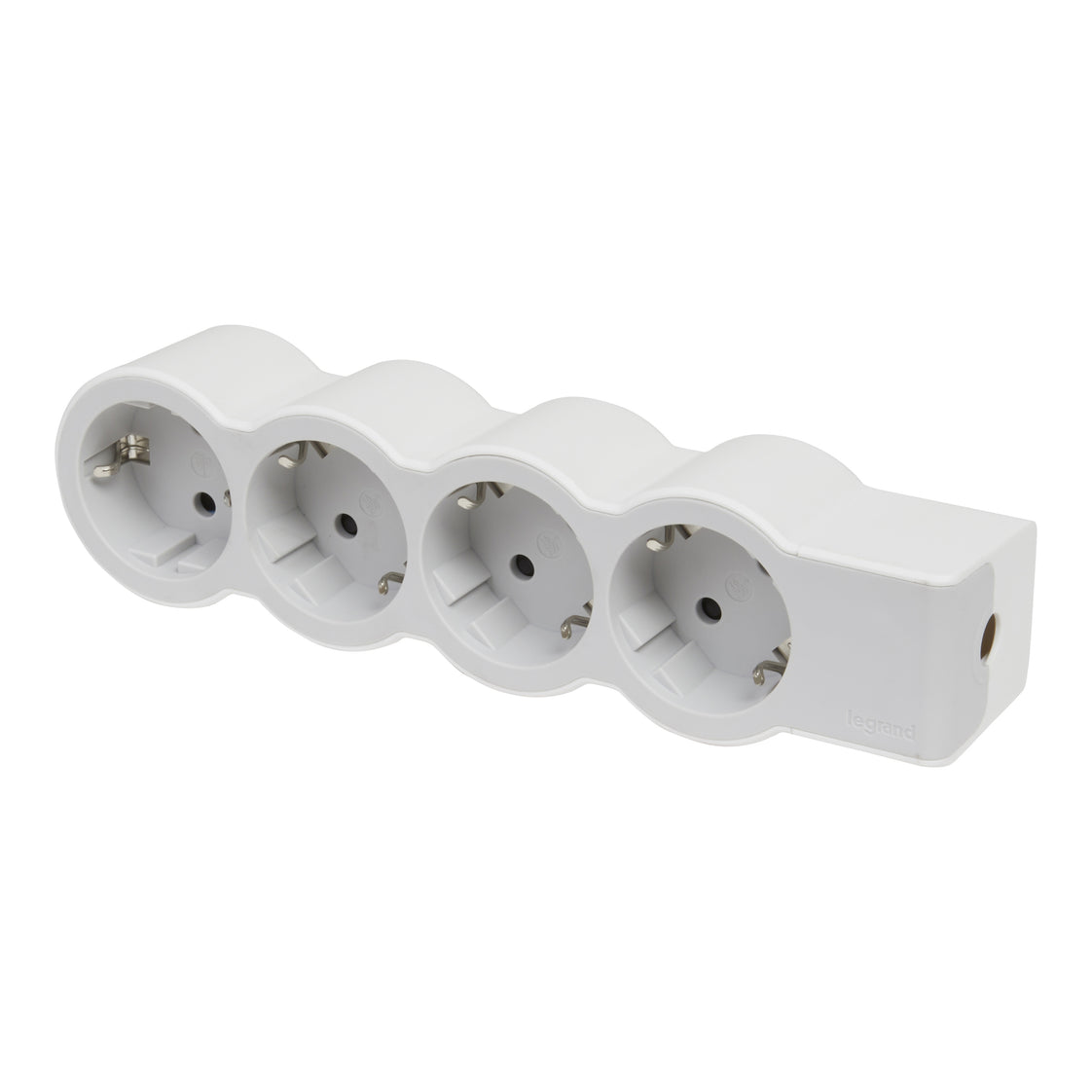 Legrand Standaardstopcontact 4X2P+A Zonder Snoer Wit-Grijs (Europese Stekkerdoos) - 694575 [10 stuks]