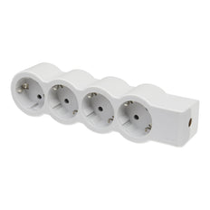Legrand Standaardstopcontact 4X2P+A Zonder Snoer Wit-Grijs (Europese Stekkerdoos) - 694575 [10 stuks]