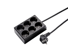 Martin Kaiser 6-voudige contactdoos aardingscontact met 1,5m kabel (Europese Stekkerdoos) - 526ZL/15W/SW [10 stuks]