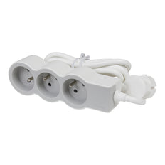 Legrand Standaardstopcontact 3x2P met 3m kabel Wit-Grijs (Europese Stekkerdoos) - 049488 [10 stuks]