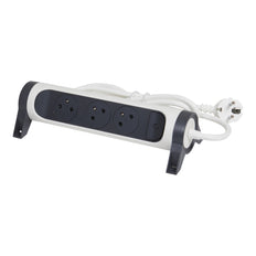 Legrand Premium Contactdoos 3x2P Met 3m Snoer Zwart Wit (Europese Stekkerdoos) - 049458 [5 stuks]