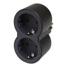 Legrand Domino 2x2P+A zwarte contactstekker voorkant (Europese Stekkerdoos) - 694517 [10 stuks]