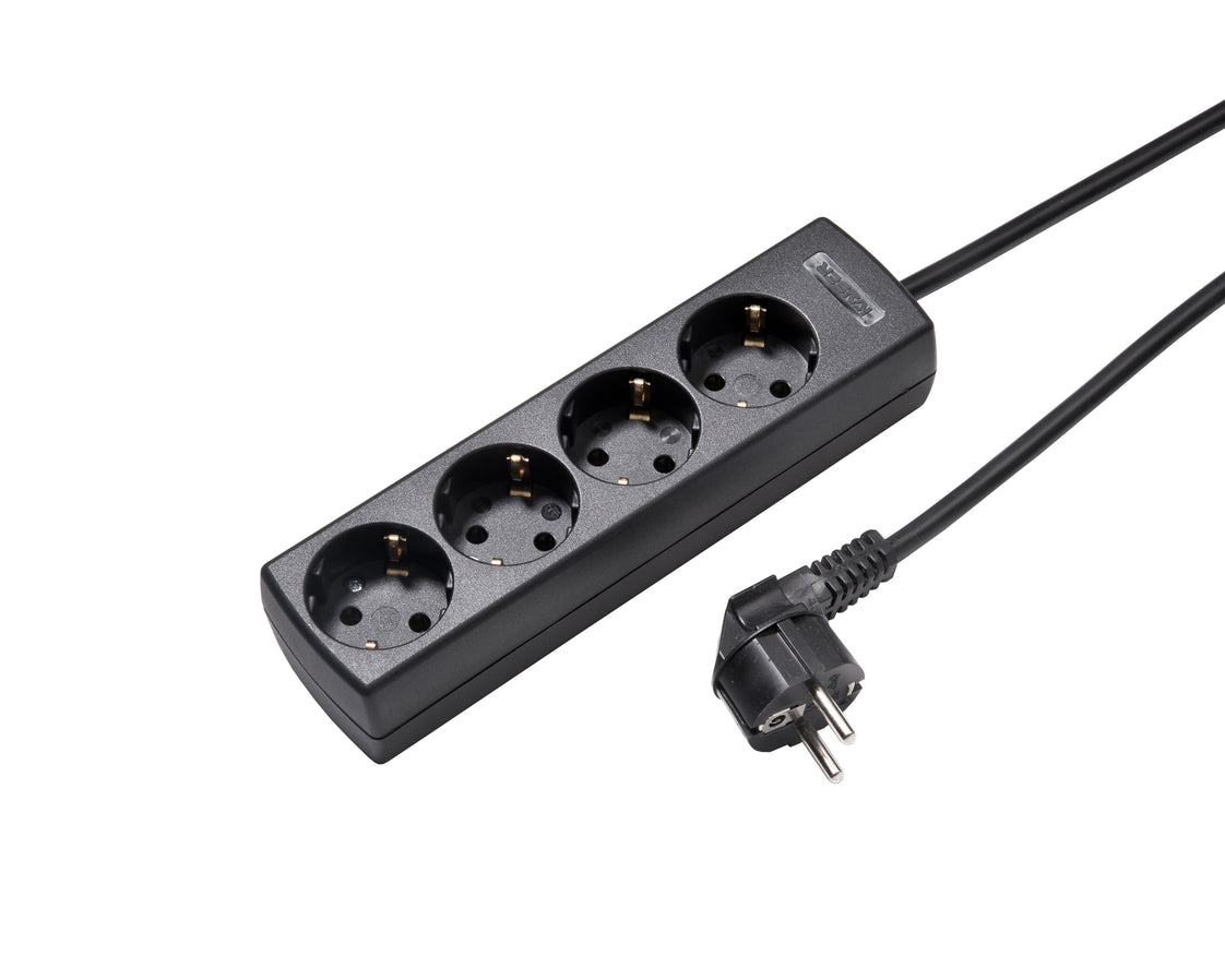 Martin Kaiser 4-weg contactdoos met aarding en 5m kabel (Europese Stekkerdoos) - 1048ZL5-15W/sw [8 stuks]