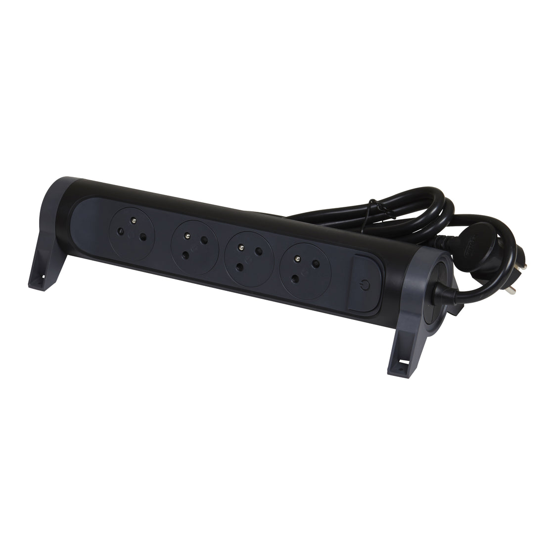 Legrand Premium 4x2P wandcontactdoos met 1,5M snoer - Zwart (Europese Stekkerdoos) - 049449 [5 stuks]