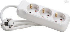 Kopp 3-punts stekkerdoos wit met 1,4 meter snoer - 128613003