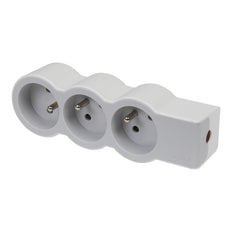 Legrand Standaard Contactdoos 3x2P Met Randaarde Zonder Snoer Wit-Grijs (Europese Stekkerdoos) - 049496 [10 stuks]
