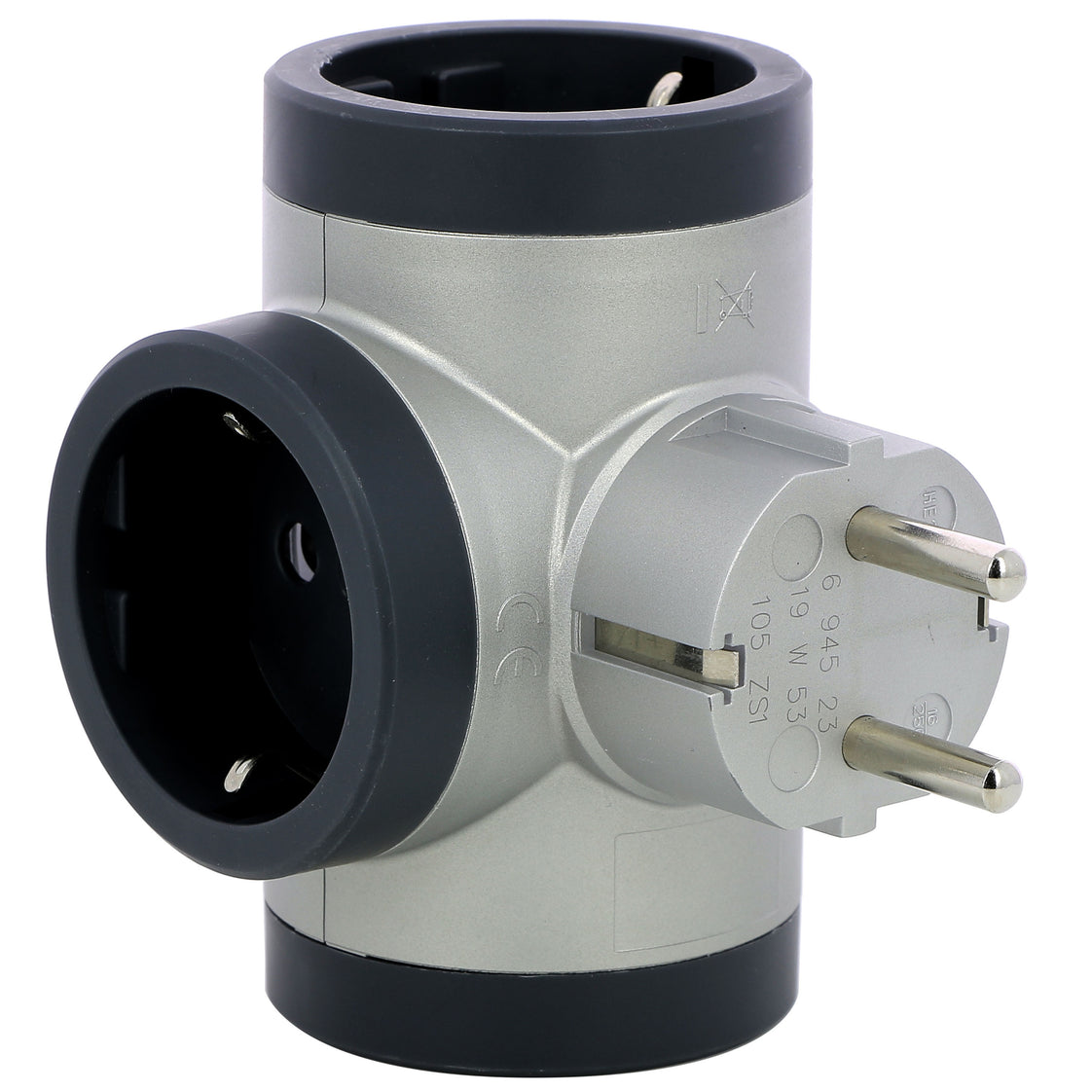 Legrand Premium Draaibare Domino 3x2P+A Aluminium (Europese Stekkerdoos) - 694523 [10 stuks]