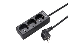 Martin Kaiser 3-weg contactdoos met aardingscontact en 1,5m kabel Zwart (Europese Stekkerdoos) - 1030ZL/15W/sw [10 stuks]