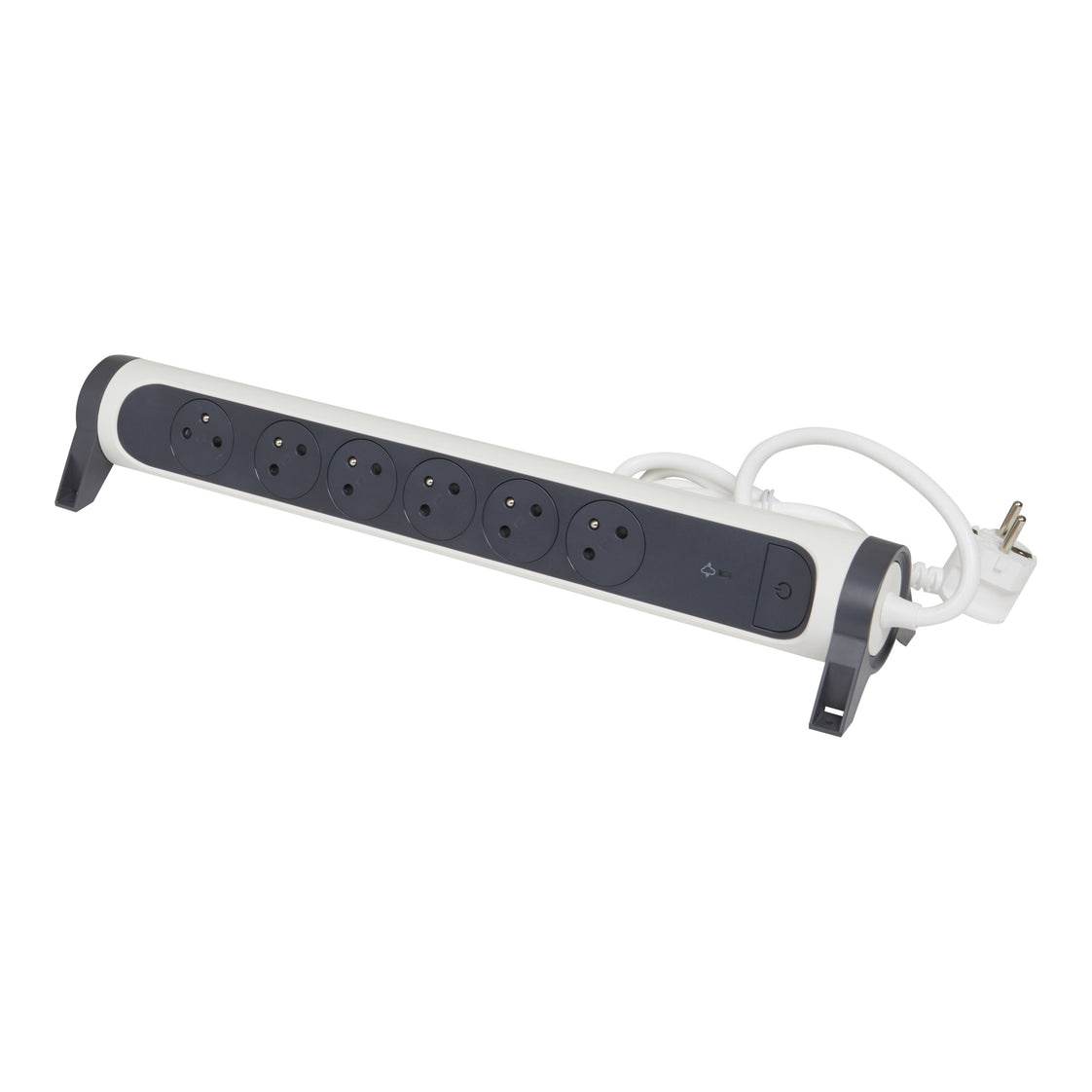 Legrand Premium Contactdoos OSB 6x2P Met 1,5m Aardedraad Zwart Wit (Europese Stekkerdoos) - 049418 [5 stuks]