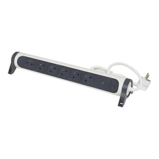 Legrand Premium Contactdoos OSB 6x2P Met 1,5m Aardedraad Zwart Wit (Europese Stekkerdoos) - 049418 [5 stuks]