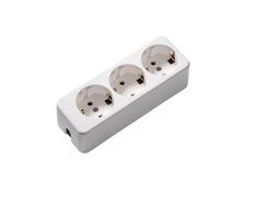 Martin Kaiser 3-Weg Stekkerdoos Thermohardend Materiaal Arctic Wit (Europese Stekkerdoos) - 638/kws [25 stuks]