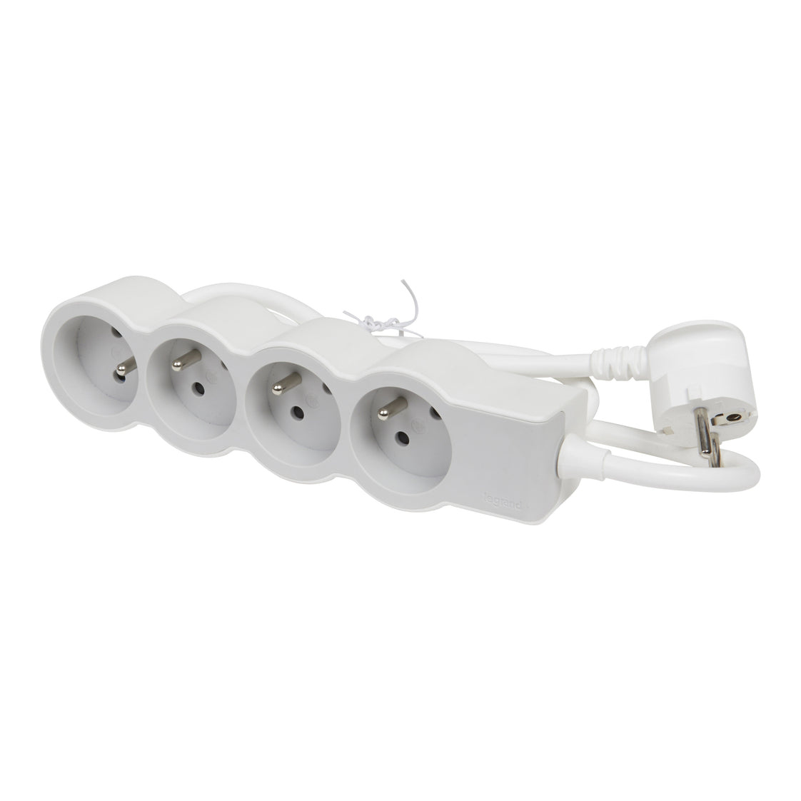 Legrand Standaardstopcontact 4x2P Met randaarde en 1,5m kabel Wit-Grijs (Europese Stekkerdoos) - 049476 [10 stuks]
