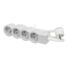 Legrand Standaardstopcontact 4x2P Met randaarde en 1,5m kabel Wit-Grijs (Europese Stekkerdoos) - 049476 [10 stuks]