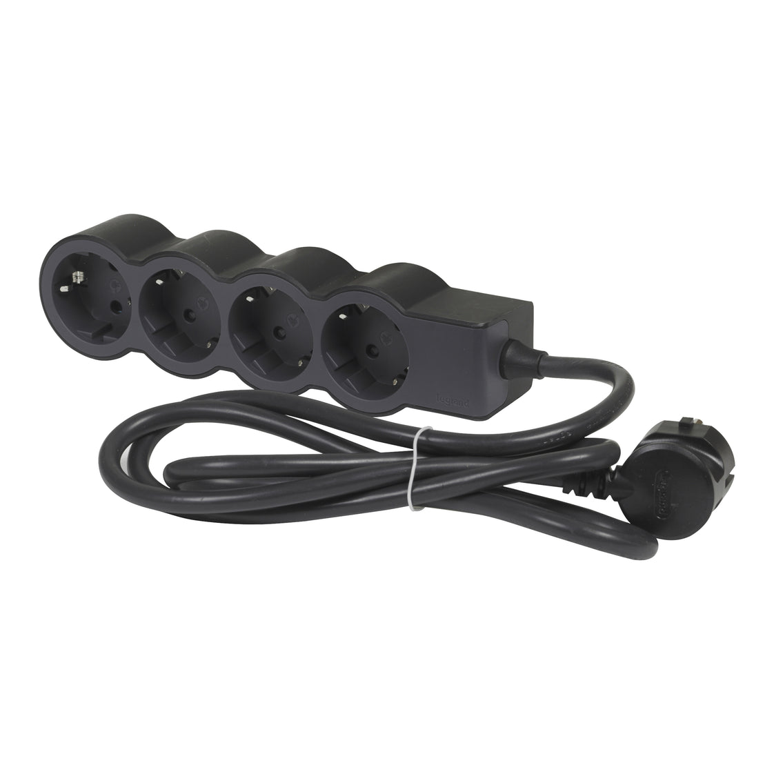 Legrand Standaardstopcontact 4x2P+A 3M Snoer Zwart (Europese Stekkerdoos) - 694562 [10 stuks]