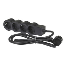 Legrand Standaardstopcontact 4x2P+A 3M Snoer Zwart (Europese Stekkerdoos) - 694562 [10 stuks]