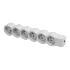 Legrand Stekkerdoos 6x2P Met Randaarde Zonder Snoer Wit-Grijs (Europese Stekkerdoos) - 049499 [10 stuks]